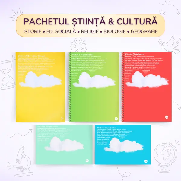 Pachetul Știință & Cultură; Bio, Geo, Fizică, Istorie, Religie, Ed. Socială