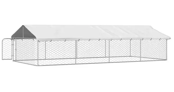Padoc pentru caini, cu acoperis, 600 x 300 x 150 cm