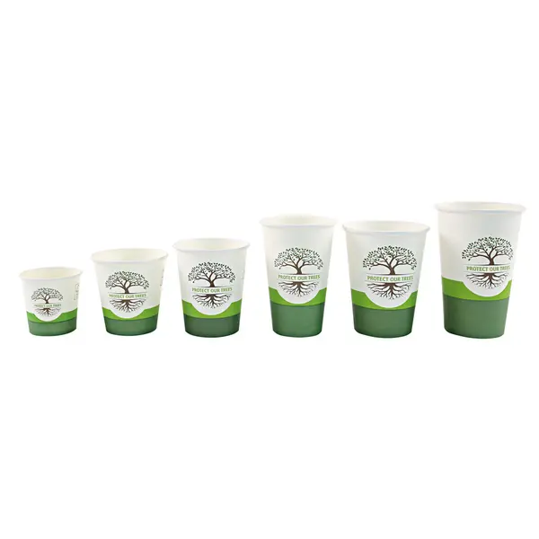 Pahar cafea Bio NATURAL Protect TREE certificat FSC - 1 perete - din carton PLA-stratificat - 8 oz 200ml 8cm - 50 buc