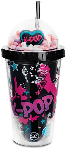 Pahar cu pai Cool Pack K-Pop - închis, 450 ml