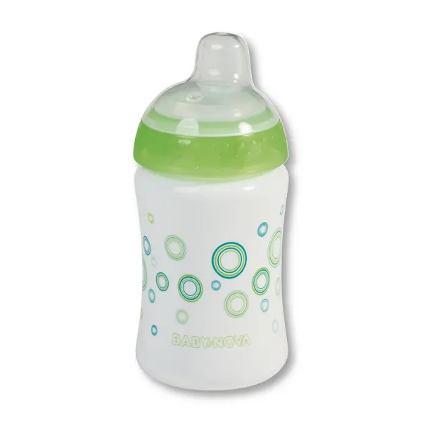 Pahar de antrenament cu supapă anti-scurgere Baby Nova - 285 ml, verde