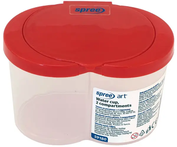 Pahar pentru desen Spree Art - Cu 2 compartimente, sortiment