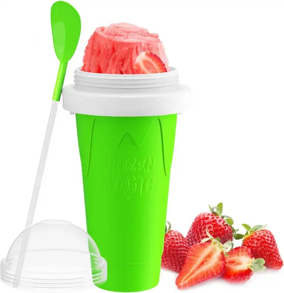 Pahar pentru Facut Slushy, MilkShake si Suc Inghetat - Verde