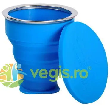 Pahar Pliabil pentru Igienizarea Cupei Menstruale Albastru 225ml