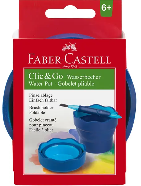 Pahar pliabil pentru pictura Faber-Castell - Albastru
