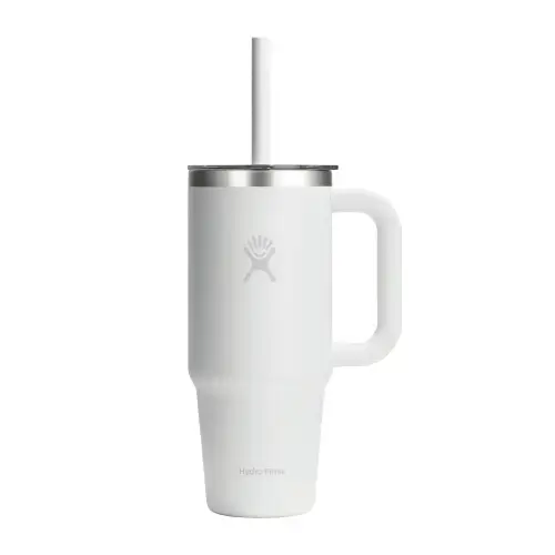 Pahar termos, inox, 710ml, cu capac transparent, Hydro Flask All Around Travel, Alb