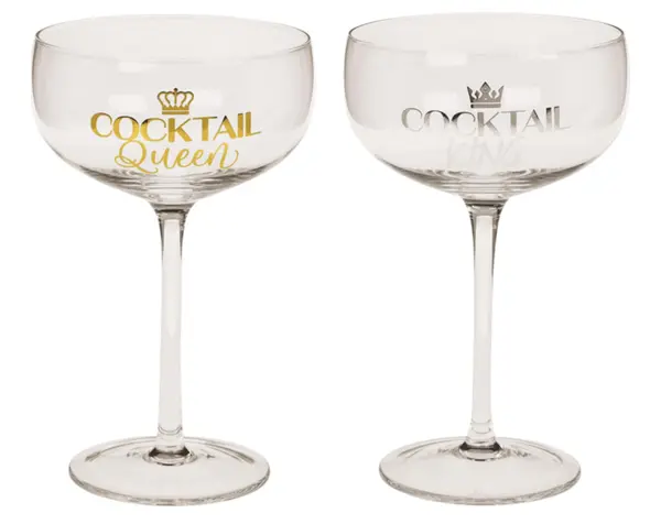 Pahare de cocktail Out of the Blue - King & Queen, 350 ml