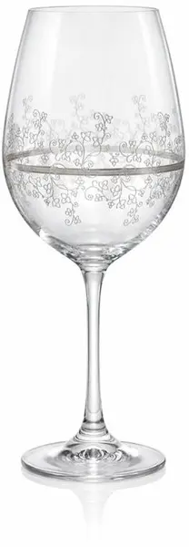 Pahare de vin Bohemia Crystalex - Viola Platinum, 350 ml, 6 buc
