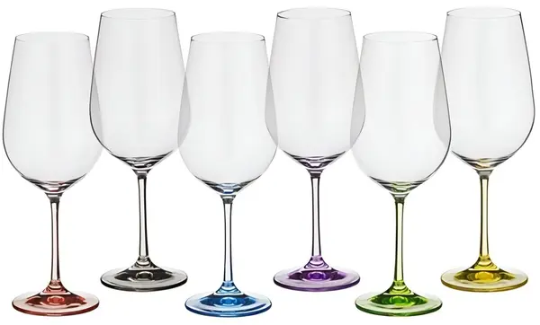 Pahare de vin roșu Bohemia Crystalex - Rainbow, 6 buc, 550 ml