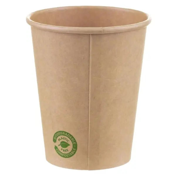Pahare din Carton, 240 ml, Biodegradabile, Kraft, 25 Bucati
