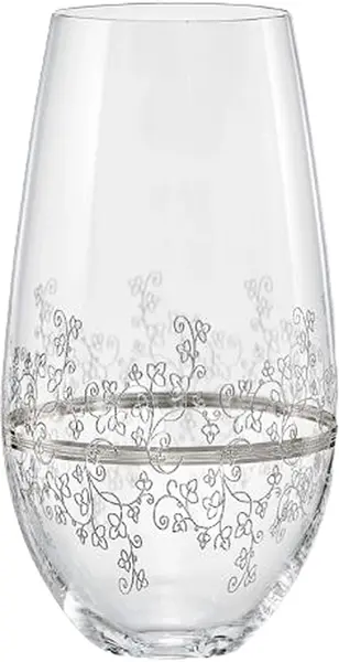 Pahare pentru apă Bohemia Crystalex - Viola Platinum, 350 ml, 6 bucăți