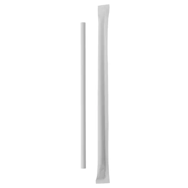 Paie Biodegradabile, Compostabile de Hartie, Ambalaj Individual, Albe, 8 mm, 100 buc