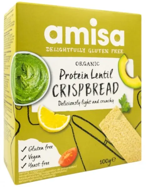 Pâinici bio crocante din linte, 100 g, Amisa
