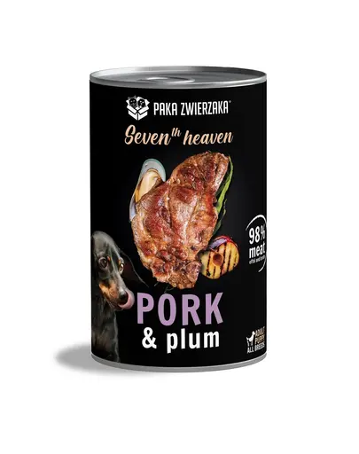 PAKA ZWIERZAKA Seventh Heaven 400g Conserva hrana umeda caini, cu porc si prune