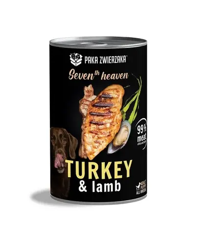 PAKA ZWIERZAKA Seventh Heaven Conserva hrana pentru caini, cu miel si curcan 400 g