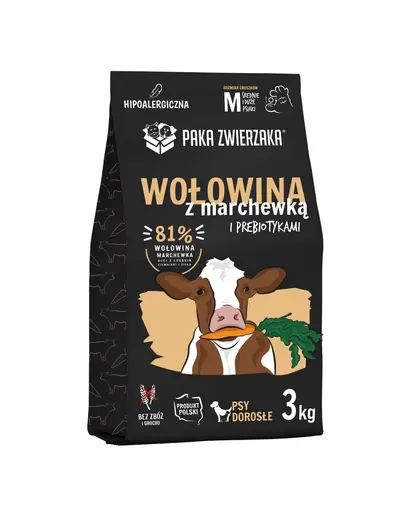 PAKA ZWIERZAKA Seventh Heaven hrana pentru caini M 3kg vita si morcovi