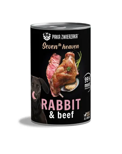 PAKA ZWIERZAKA Seventh Heaven Hrana umeda caine, cu iepure si vita 400 g