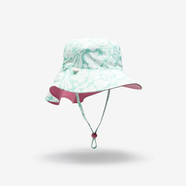 Pălărie anti-UV reversibilă Alb-Verde Bebeluși