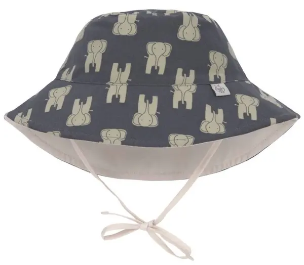 Pălărie de soare cu două fețe Lassig - Splash & Fun, Elephant, mărimea 50/51, 19-36 luni