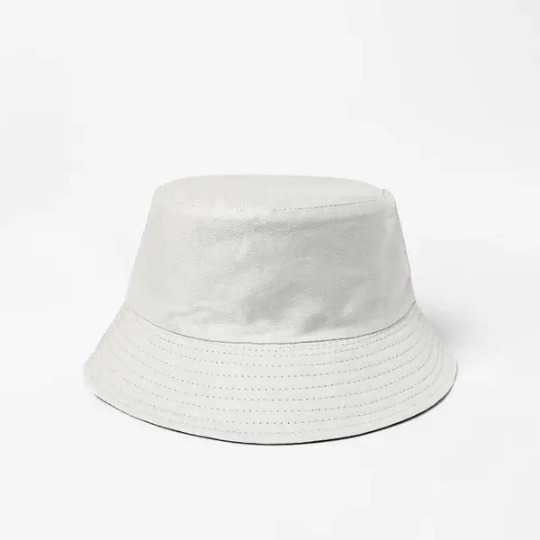 Palarie tip bucket unisex cu doua fete, alb si negru, din bumbac