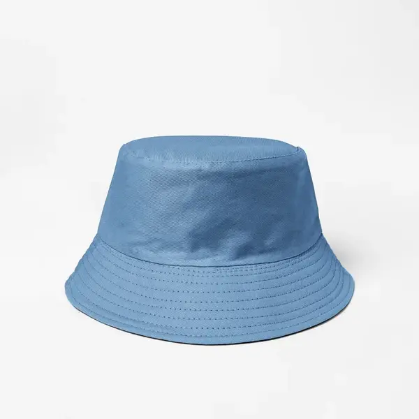 Palarie tip bucket unisex cu doua fete, bleu si negru, din bumbac