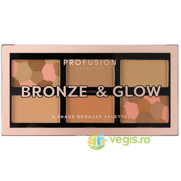 Paleta Bronzer si Iluminare 6 Nuante Bronze&Glow 15.6g
