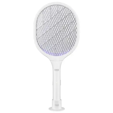 Paleta electrica anti-insecte Teesa TSA0212, acumulator 1200 mAh, Maner ergonomic (Alb)