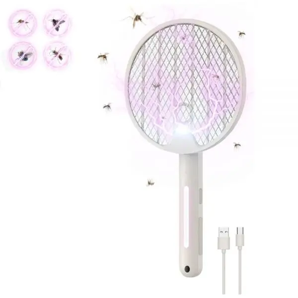 Paleta electrica anti muste tantari reincarcabila 2in1