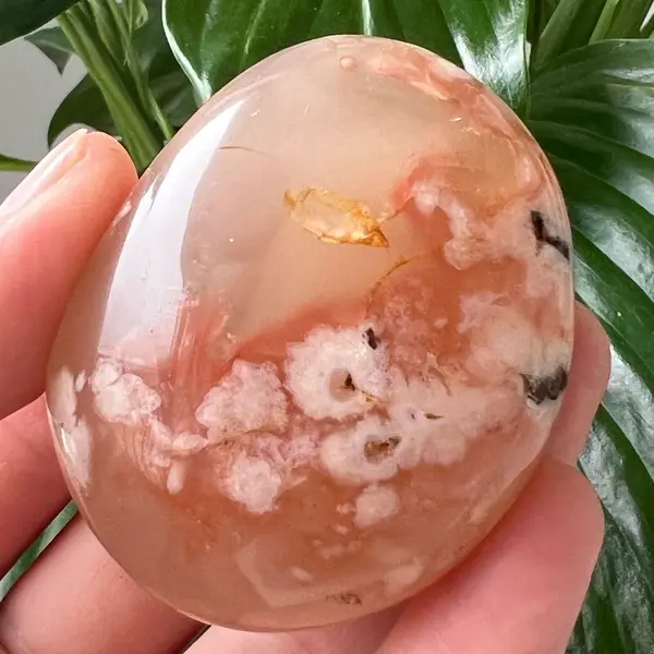 Palmstone agat coral floare rosu m10