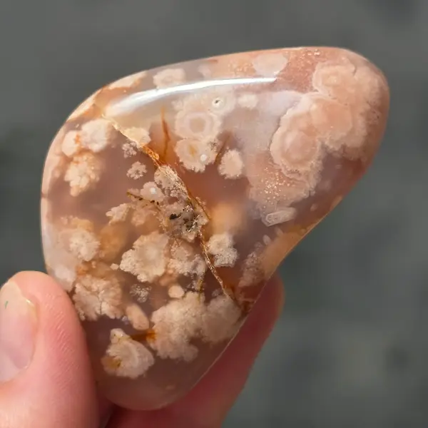 Palmstone agat coral floare rosu m16