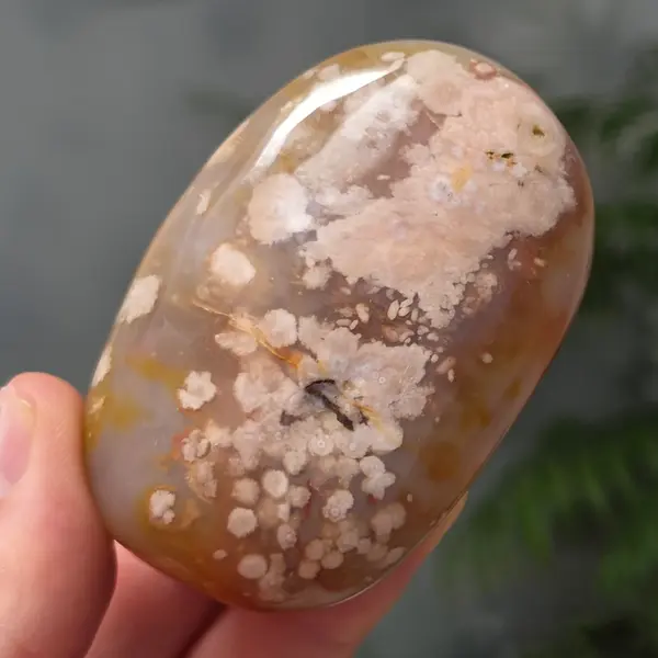 Palmstone agat coral floare rosu m26