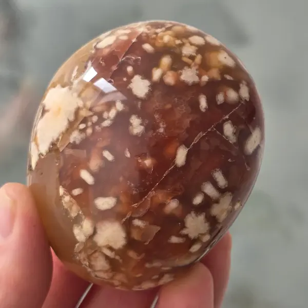 Palmstone agat coral floare rosu m7