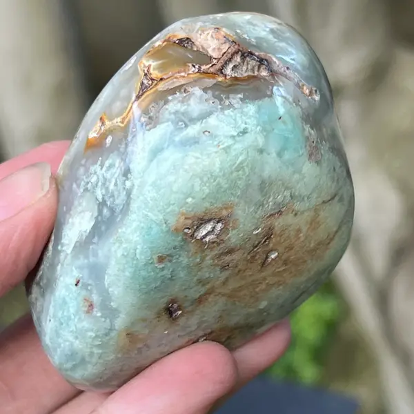 Palmstone calcedonie cu crom albastru-verzuie din Zimbabwe | Model 6