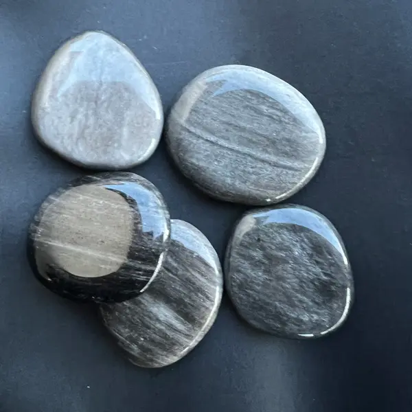 Palmstone obsidian argintiu