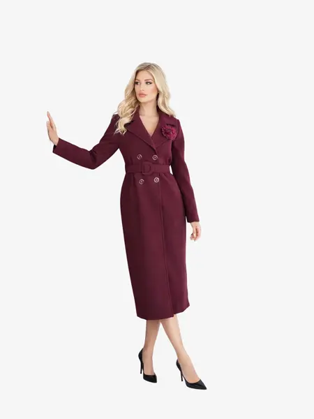 Palton "Royal Betty", Burgundy - XXL