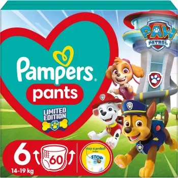 Pampers Pants Paw Patrol Size 6 scutece de unică folosință tip chiloțel