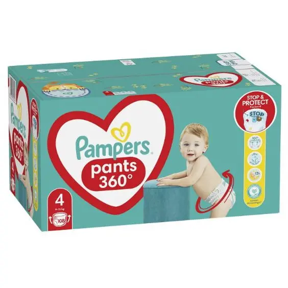 PAMPERS Scutece-chilotel Pampers Pants Mega Box Marimea 4, 9-15 kg, 108 buc