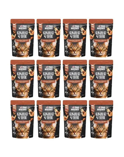 PAN MIĘSKO Bucăți în sos Vițel cu cerb, hrană umedă pentru pisici 12x85 g