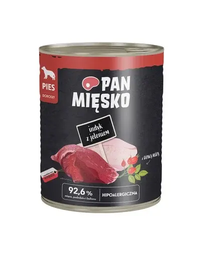 PAN MIĘSKO Curcan cu cerb, hrană umedă pentru câini 800 g