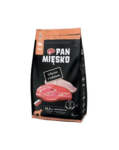 PAN MIĘSKO Hrana caine talie foarte mare, cu vitel si curcan 9kg