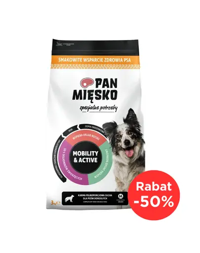 PAN MIĘSKO Hrană uscată pentru câini, nevoi speciale Mobility & Active M 3 kg