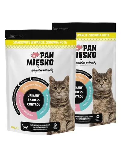 PAN MIĘSKO Hrană uscată pentru pisici cu nevoi speciale Urinary & Stress Control 2x800 g