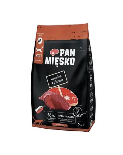 PAN MIĘSKO mancare pisici cu vita si caprioara M 2x5 kg