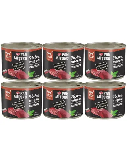 PAN MIĘSKO Porc cu cerb hrană umedă pentru pisici 6x200 g