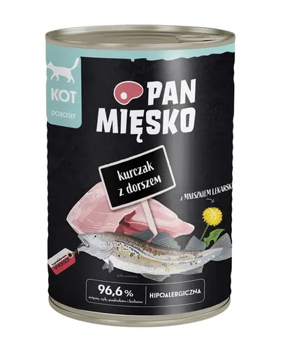 PAN MIĘSKO Pui cu cod hrană umedă pentru pisici 400 g