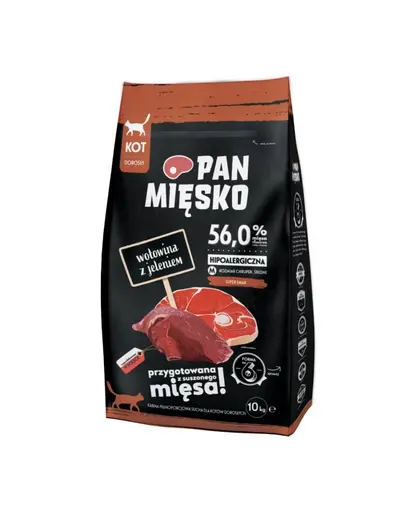 PAN MIĘSKO Sac de hrană pentru pisici, vită cu căprioară M 2x10 kg