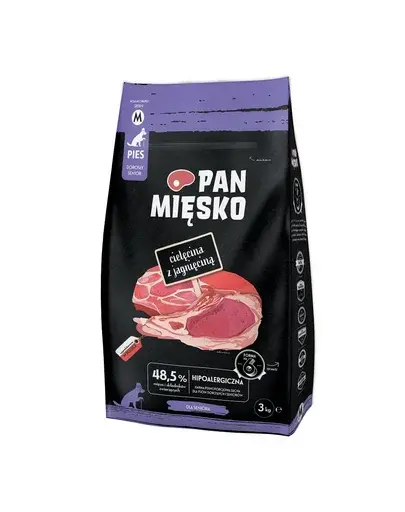 PAN MIĘSKO Vitel si miel hrana pentru seniori M 3 kg