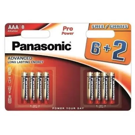 Panasonic Baterii Alcaline Panasonic Pro Power LR03PPG/8BW AAA 1.5V Blister 8 Bucati