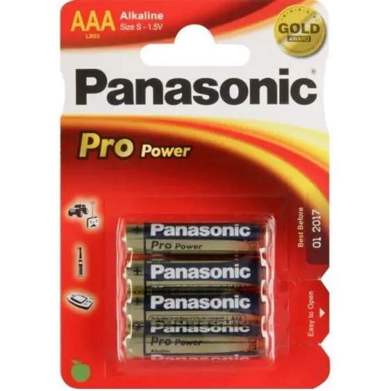 Panasonic Baterii Foto Alkaline Panasonic Lr03Ppg/4BP, 1.5 V, 4 Buc