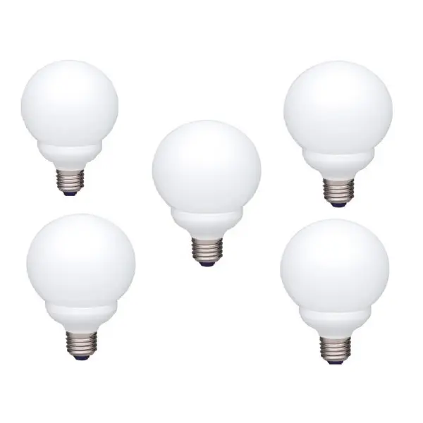 Panasonic Bec economic Panasonic EFG13E282V-5, soclu E27, putere 13W, forma sferic, lumina alb calda, alimentare 220 – 240 V, pachet 5 becuri